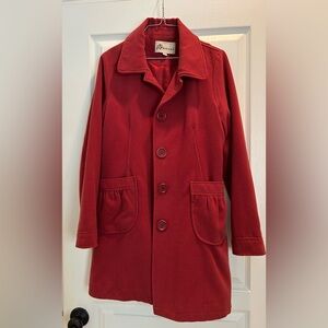 Women’s Red/Burgundy Long Pea Coat
